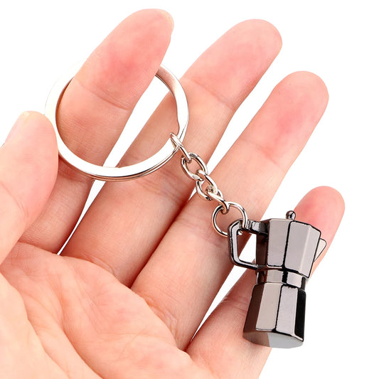 Key ring moka coffee pot